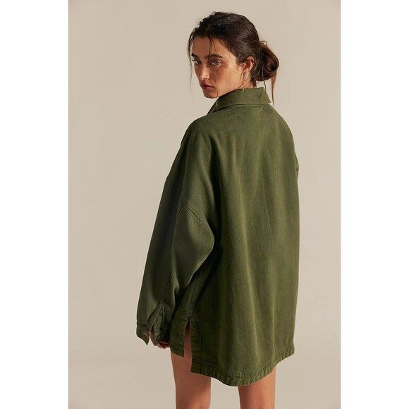 Free People We The Free Madison City Denim Jacket Top Oversized M New 285614 - Picture 4 of 10